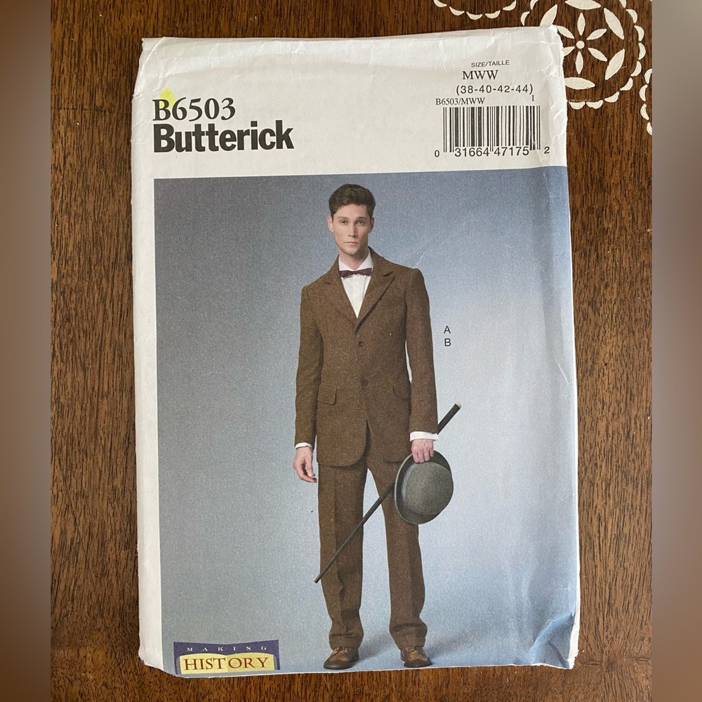 Butterick Newt Scamander Edwardian Costume Sewing Pattern B6503, Size MWW